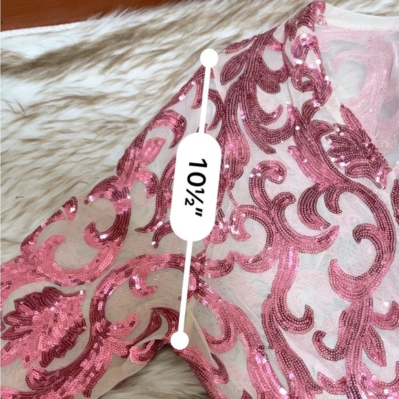 Elegant Pink Sequined Duster - Picture 6 of 8
